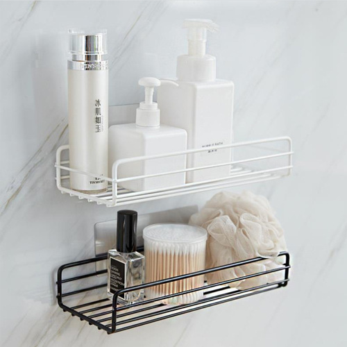 Bathroom rack without punching wholesale metal iron art black corner shower bathroom bathroom wall hanging rack