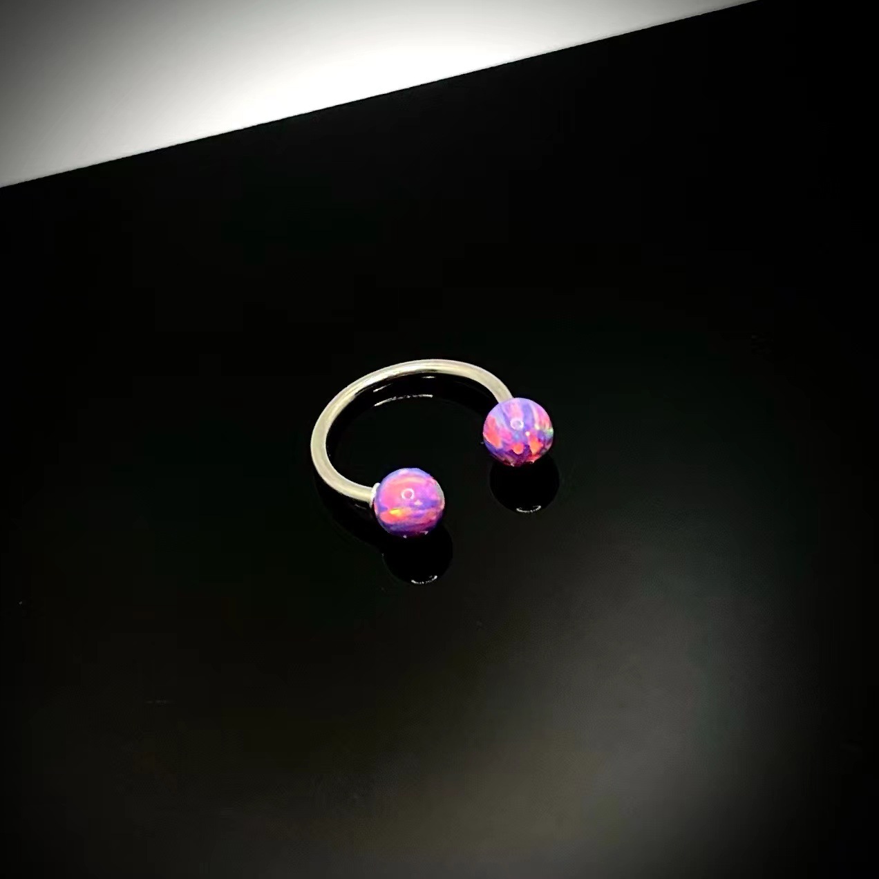 Opal Lip Ring Horseshoe Ring Lip Stud Stainless Steel Body Piercing Jewelry for Lip Lip Piercing detail image 16