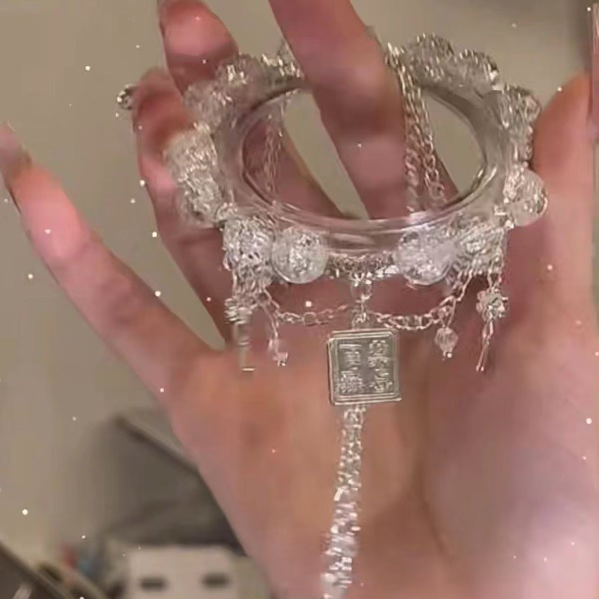 Cien Guan Ben Ben cientos de tabúes de alto valor facial impresión derivada pulsera china ins muñeca di pulsera antigua