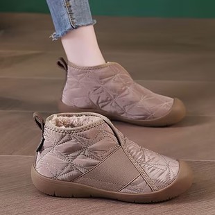 New Low-Top Cotton Shoes with Soft Soles, Non-Slip and Wear-Resistant, Mother's Shoes with Added Fleece and Thickness, Lightweight, Casual, Fashionable Snow Boots, Versatile