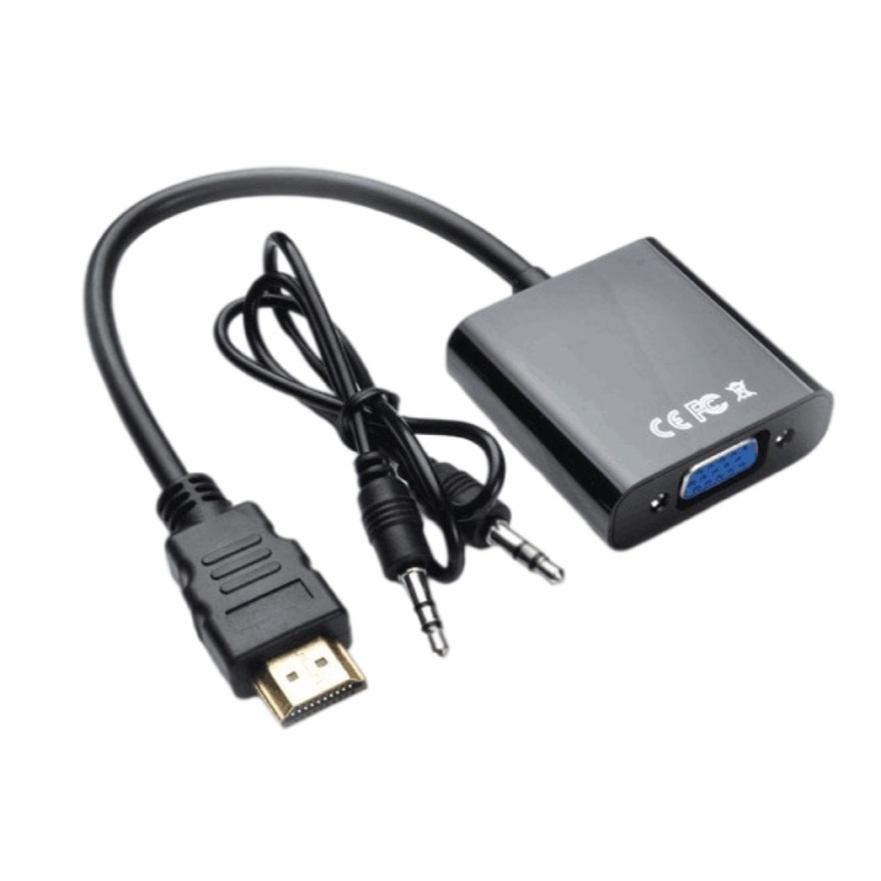 HDMI 转VGA转接线带芯片hdmi高清1080p 笔记本转VGA显示器带音频