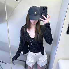 韩系蕾丝碎花修身吊带背心长袖开衫外套2025秋季新款时尚套装女潮