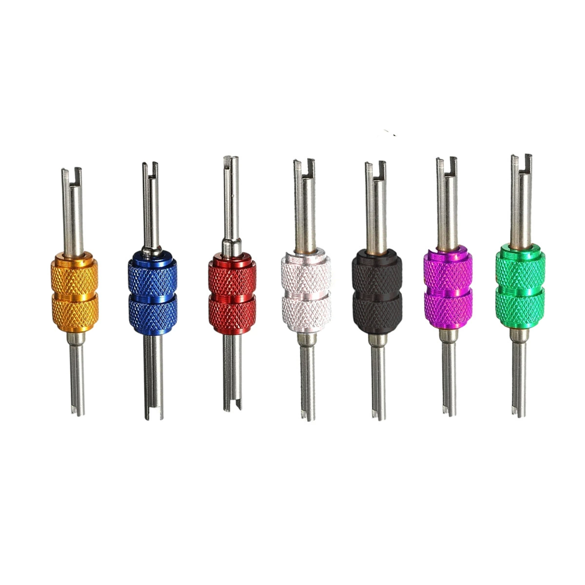 Цветной алюминиевый сплав автомобильный Кондиционер ключ для сердечника клапана двухголовочный инструмент для установки сердечника клапана отвертка для удаления