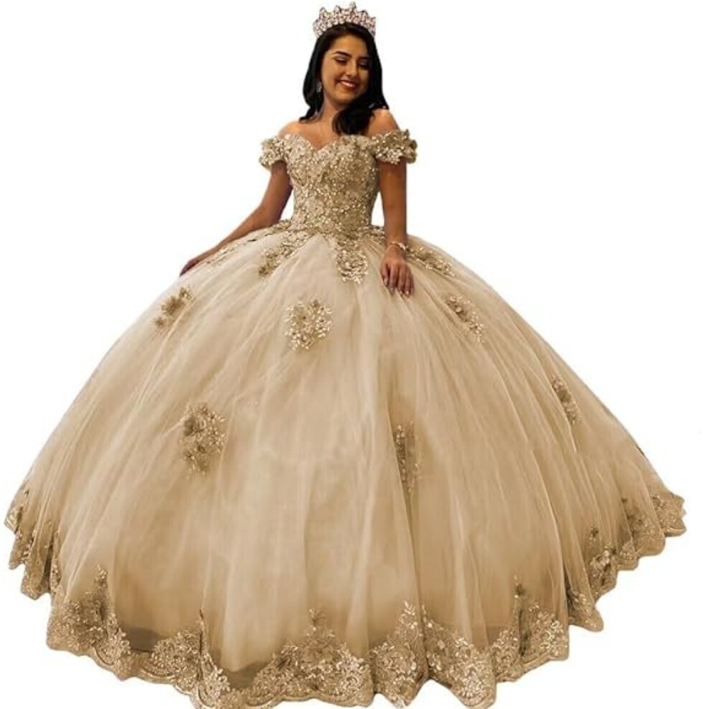 Aliexpress pequeña cola de hombro dulce vestido de fiesta vestido de adulta vestido de encaje con cuentas