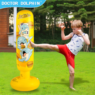 Inflatable Boxing Sandbag Tumbler Boxing Column Sandbag Sanda Vertical Children Adult Home Muay Thai Boxing Taekwondo