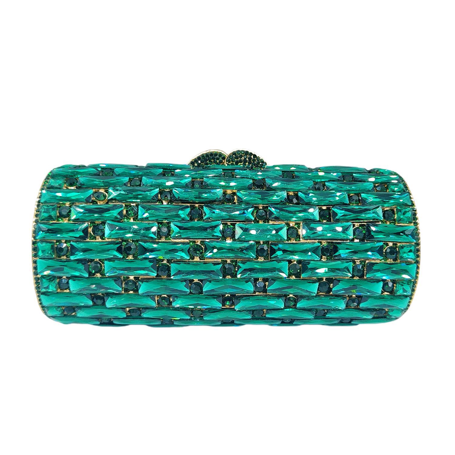 Túi clutch nữ đính kim cương hộp cứng cầm tay dạ tiệc — Hoa violet, Vàng Pha Lê, Nền vàng kim cương trắng, Vàng kim AB