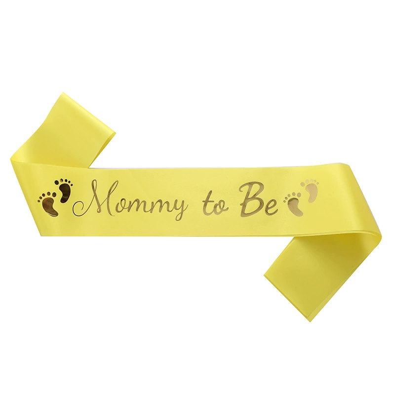 [跨境欧美迎婴派对准妈妈绶带礼仪带 Mommy to be烫金腰带脚印肩带]