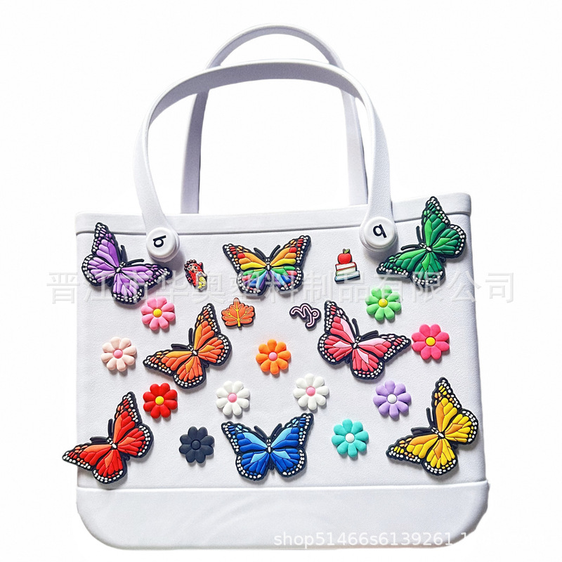new butterfly EVA hole bag accessories 6~8cm for bogg bag decorative hole bag beach bag