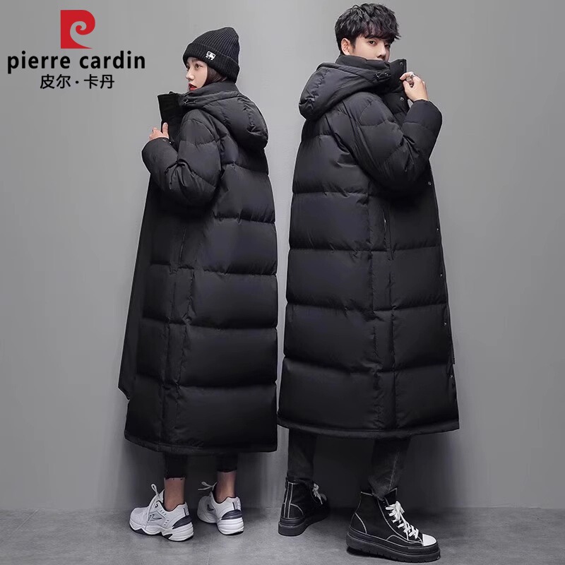 Pierre Cardin Men's down Jacket 2025 Winter New Long Style Over-The-Knee Extra Long and Thickened Couple Style White Duck down Coat