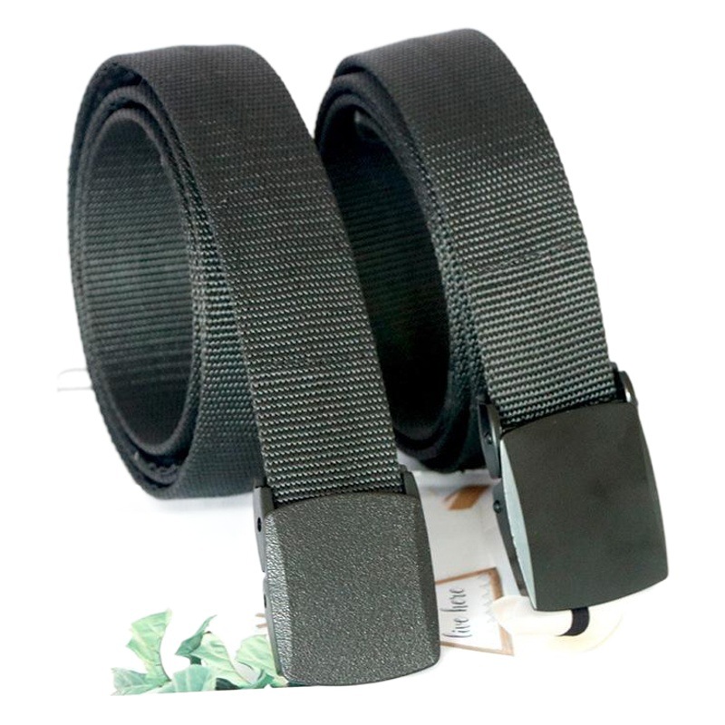 Correa de la cartera de ultramar estilo caliente hebilla Lisa negro cremallera interior bolsa cinturón de lona hombres dinero ocultar cinturón hebilla de plástico