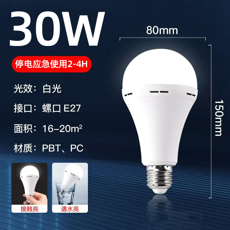 Bombilla LED de emergencia, súper brillante, bombilla de tornillo E27 de bajo consumo, luz de emergencia para cortes de energía en supermercados, iluminación para proyectos de construcción.