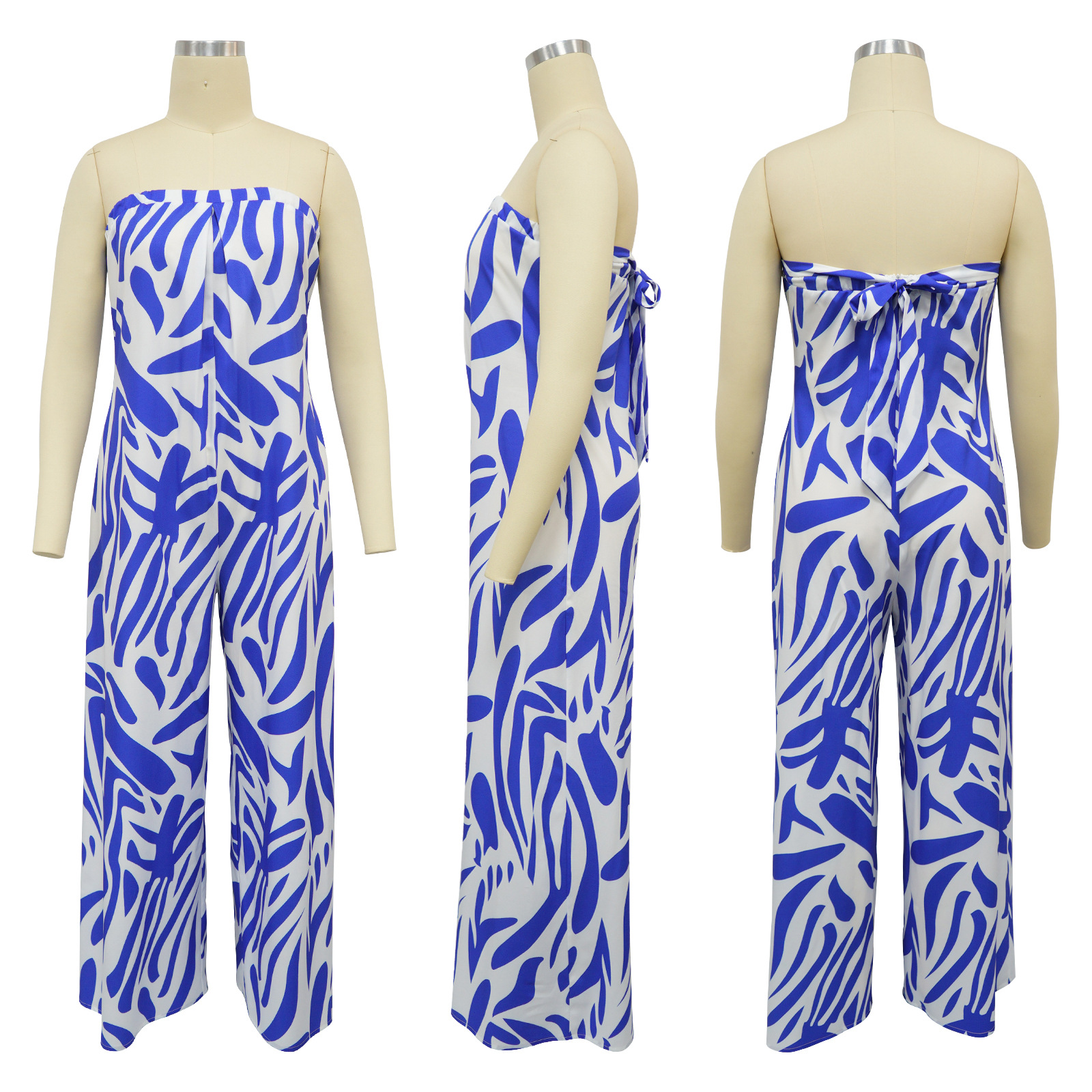 Women Clothing Printed Sleeveless Wide Leg Jumpsuit