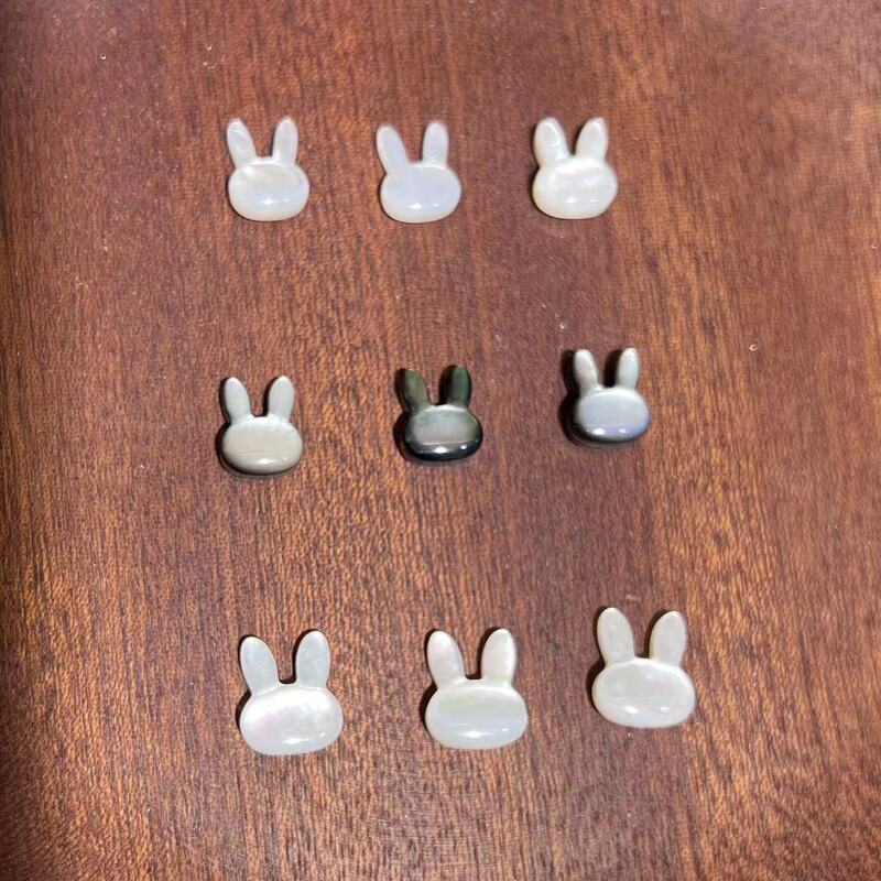 Natural Shell Mother of Pearl White Butterfly Shell Black Shell Rabbit Head Beads DIY Jewelry Bracelet Necklace Accessories