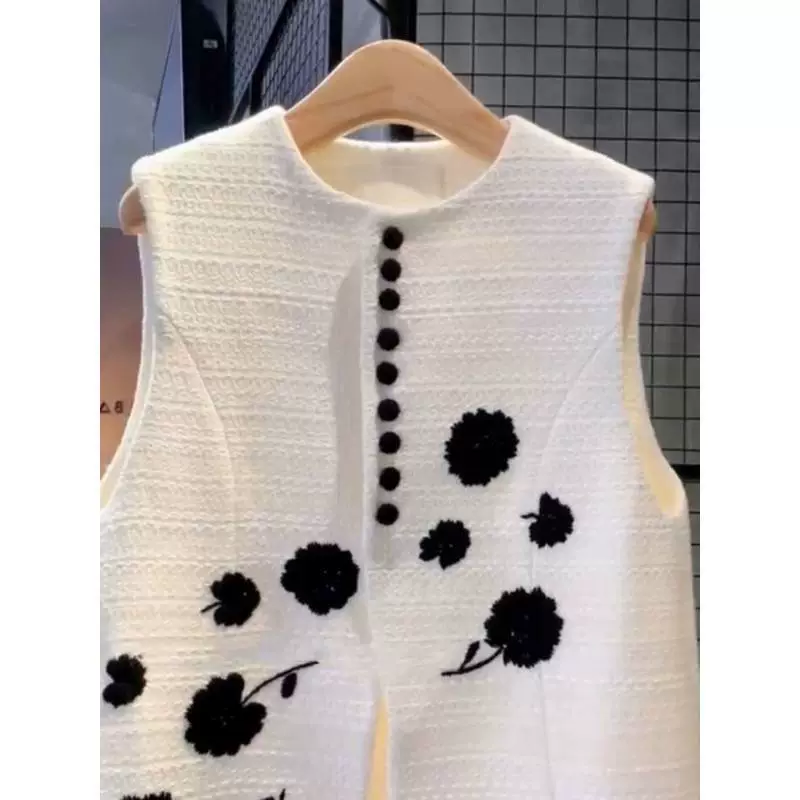 Белый топ без рукавов, ветровка, для подростков, французский стиль, стиль Chanel