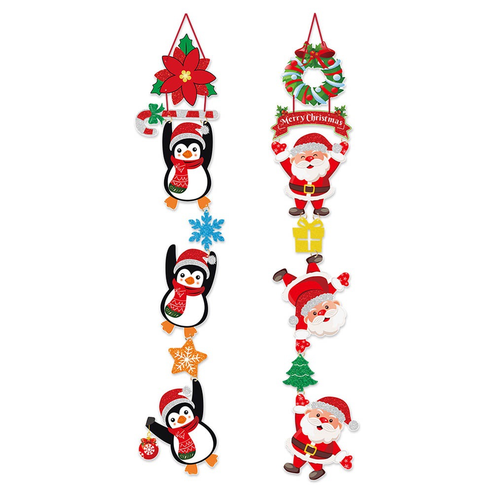 Nuevos productos transfronterizos de decoración de la fiesta de Navidad puertas colgantes de invierno colgantes de decoración de la puerta