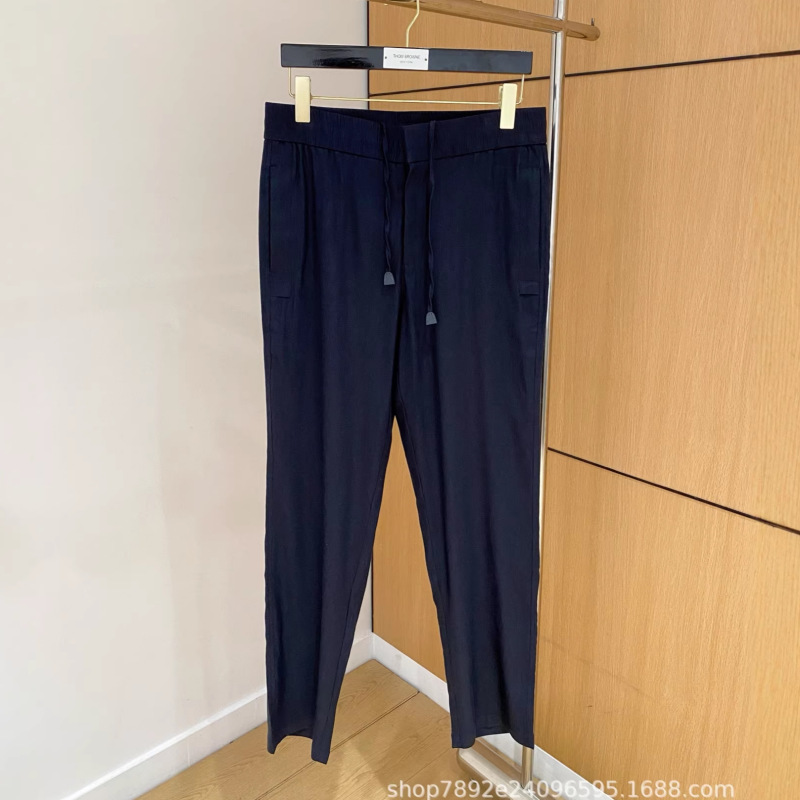 European Spring and Summer New Fashion Z Badge Elastic Waist Drawstring Straight-Leg Pants Men's Business Versatile Casual Pants Trendy European Spring and Summer New Fashion Z Badge Elastic Waist Drawstring Straight-Leg Pants Men's Business Versatile Casual Pants Trendy