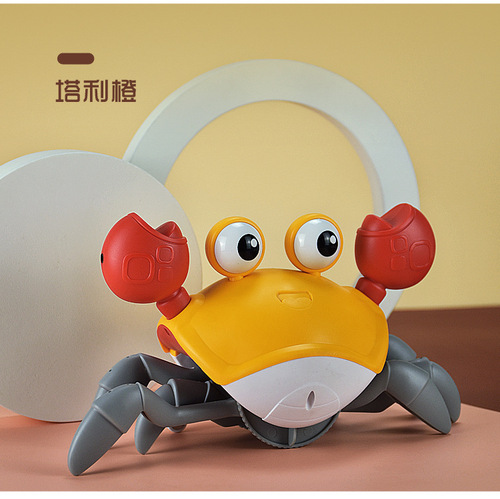 Cross-border electric induction crab automatically escapes and avoids obstacles induction crab light music electric toy
