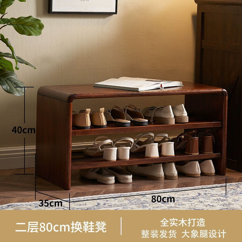 全実木の靴交換腰掛けの家庭の入り口に入ると、下駄箱に座って腰掛けをすることができます。|undefined