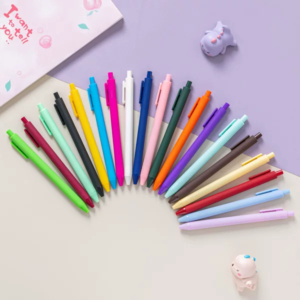 Creative Macaron color spray ball pen printable logo simple Press plastic pen wholesale gift advertising pen