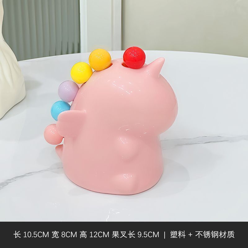 新しいかわいいユニコーンフルーツフォーク家庭用ステンレス鋼ライト高級保存瓶セットデザートフォークインターネットセレブ|undefined