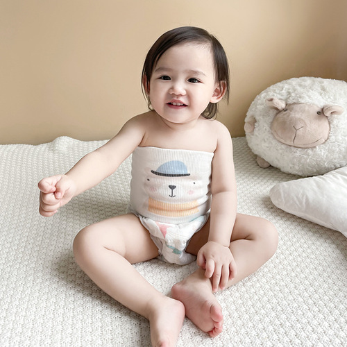 Baby colored cotton baby belly protector artifact baby belly apron protector umbilical cord newborn bellyband pure cotton manufacturer supply