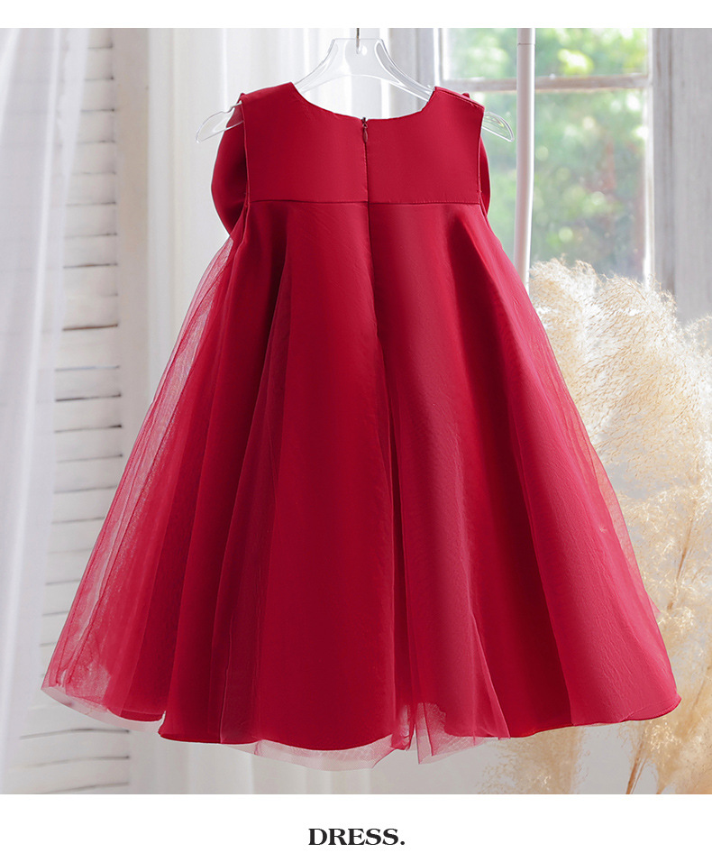416g Weight Children's Dress Children's Clothing Type Above Knee Dress Length Type Sleeveless Sleeve Length Party Dress Dresses Type Polyester Fabric Type High Waist Waist Line Kids(7-16Years) Age Group Party Occasion Round Neck Neckline Loose Fit Type Solid Color Pattern Winter, Summer, Spring Season Girl'S Gender Bowknot Design Princess Style Princess Solid Color Bowknot Polyester Girls Dresses 10