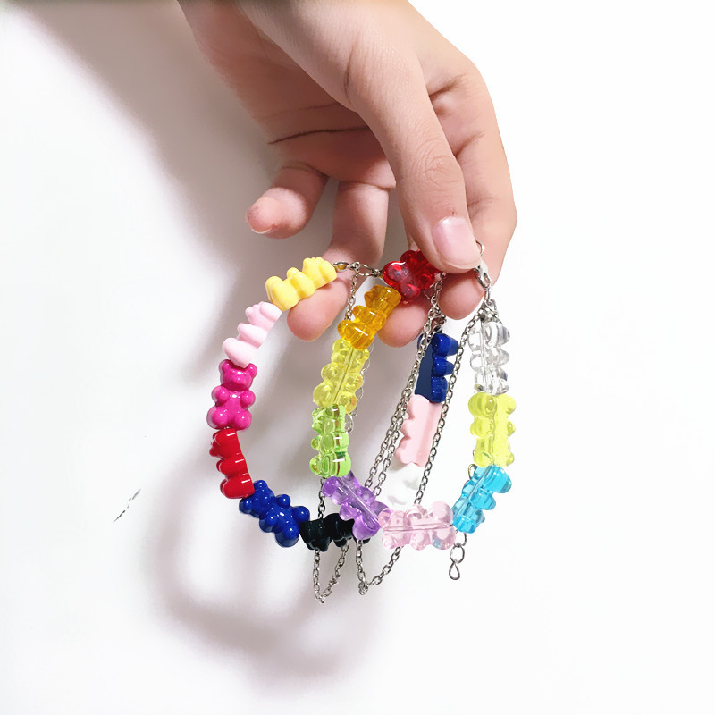 Fashion Candy Color Cute Bear Bracelet Resin Bracelet display picture 2