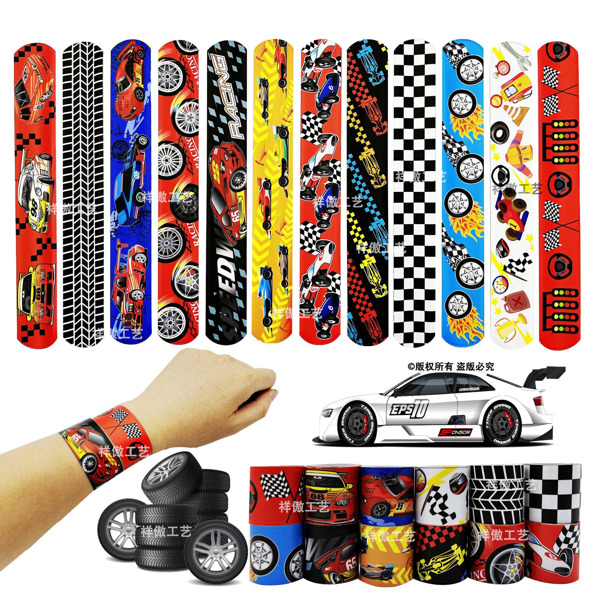 Racing CAR snap ring bracelet F1 rally party clap ring wrist strap children CAR RACE CAR bracelet