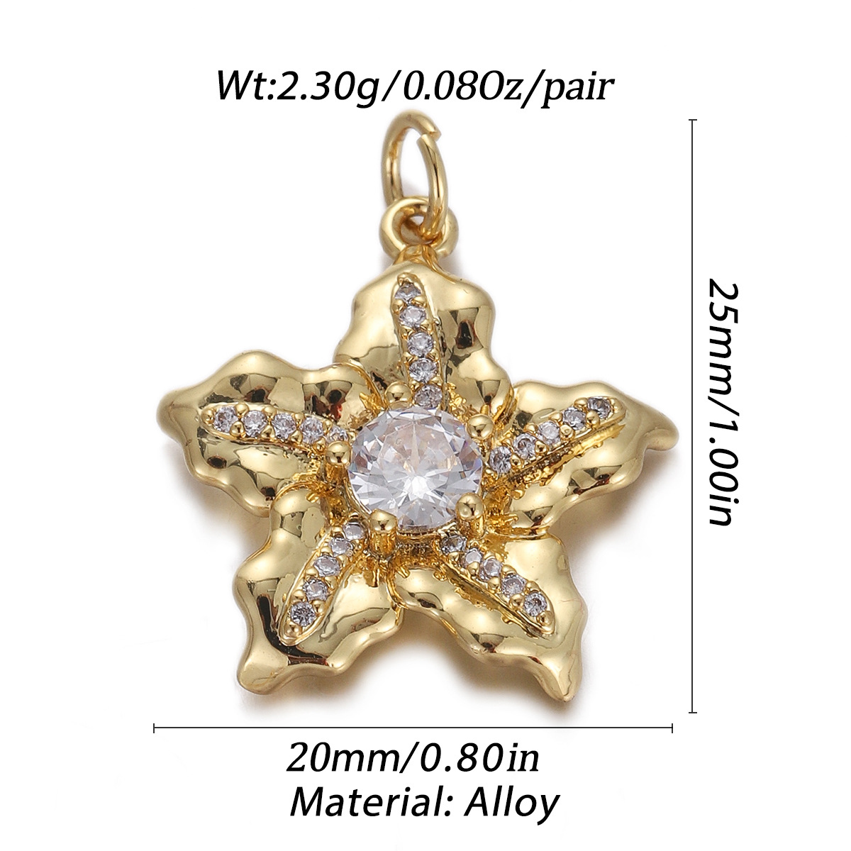 4g Weight Pendant Jewelry Making Type Gold Plated Plating Material Zircon Inlay Material 1 Piece Quantity Holiday, Daily Occasion Copper Material Geometric, Star, Moon Pattern Women's Gender Enamel Design Simple Style Style 1 Piece Copper Zircon Gold Plated Geometric Star Moon Pendant 9