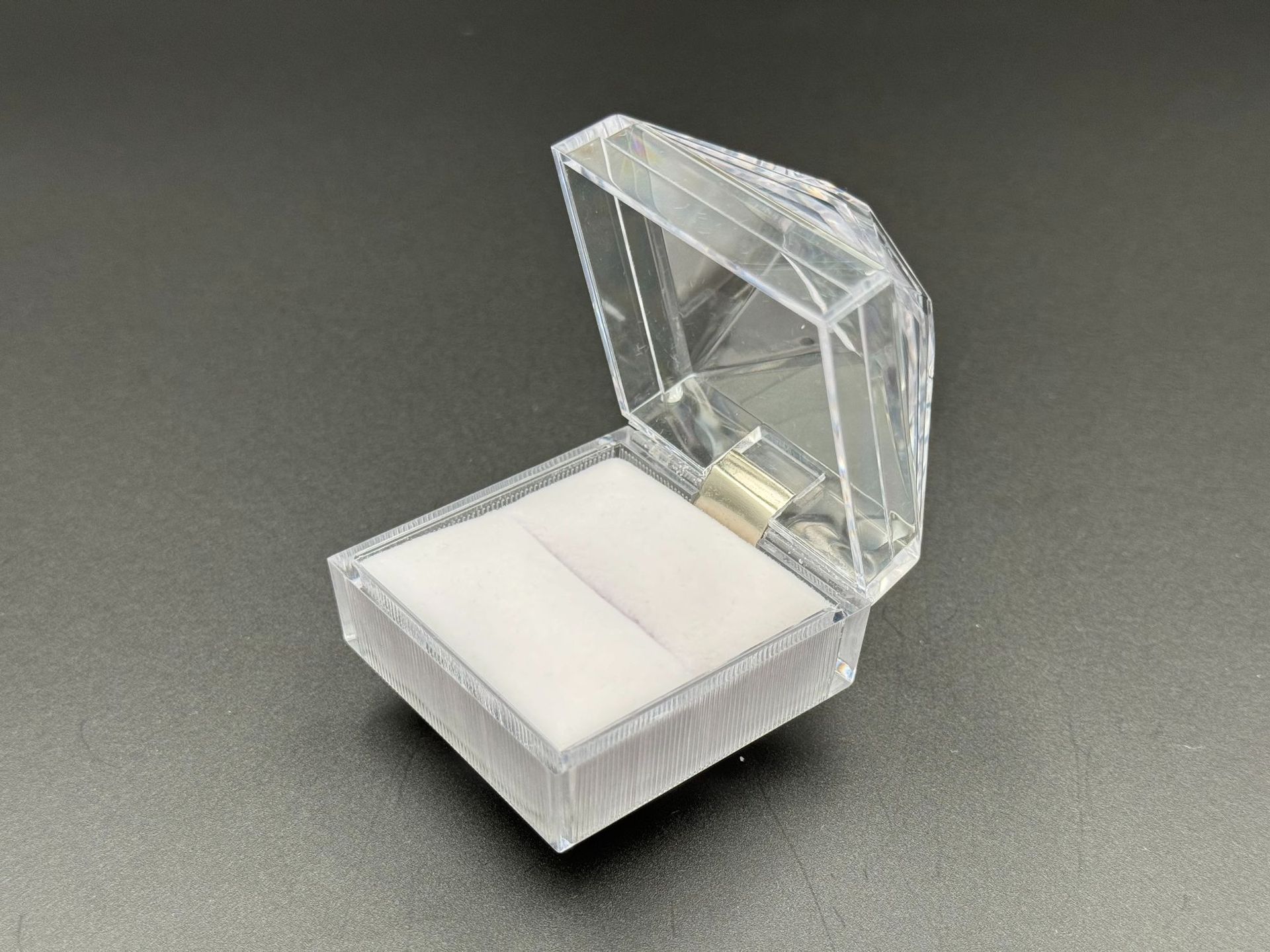 Caja de Almacenamiento de Acrílico Transparente de Fábrica Xuhui, Caja para Anillos y Aretes, Caja de Joyería con Tapa Abatible