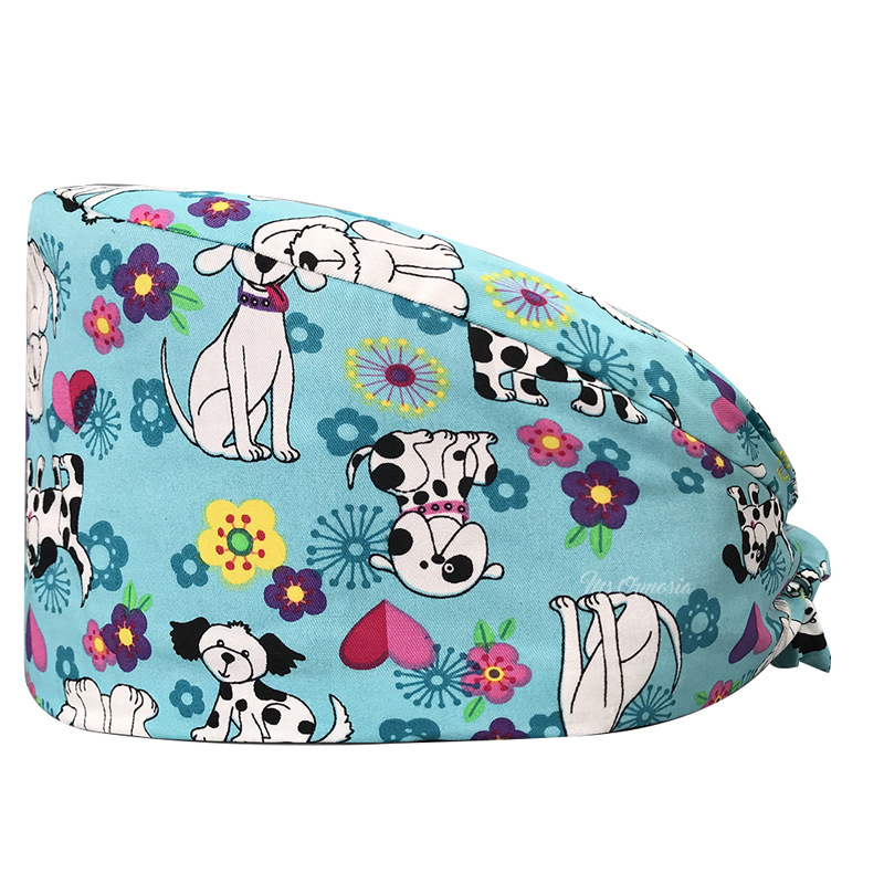 Venta caliente de Europa y América Mickey casquillo de la enfermera médico tapa de impresión de algodón puro sombrero de trabajo de exportación de comercio exterior en la acción al por mayor