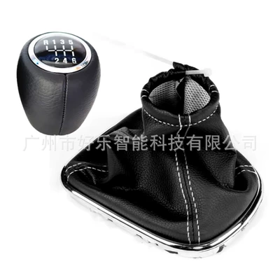 Cab and accessories — Cruze 2008 - 2012 - sk-chevy47-black-leather-white-stitch-set-r6-speed-seamless-black-leather-shifter-knob-2-piece-set