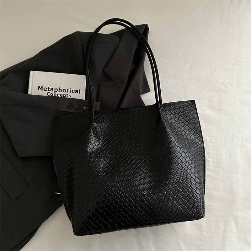 Retro versátil bolso de gran capacidad para mujeres 2024 nueva moda otoño invierno tejido moda tote bolso de hombro de alta calidad