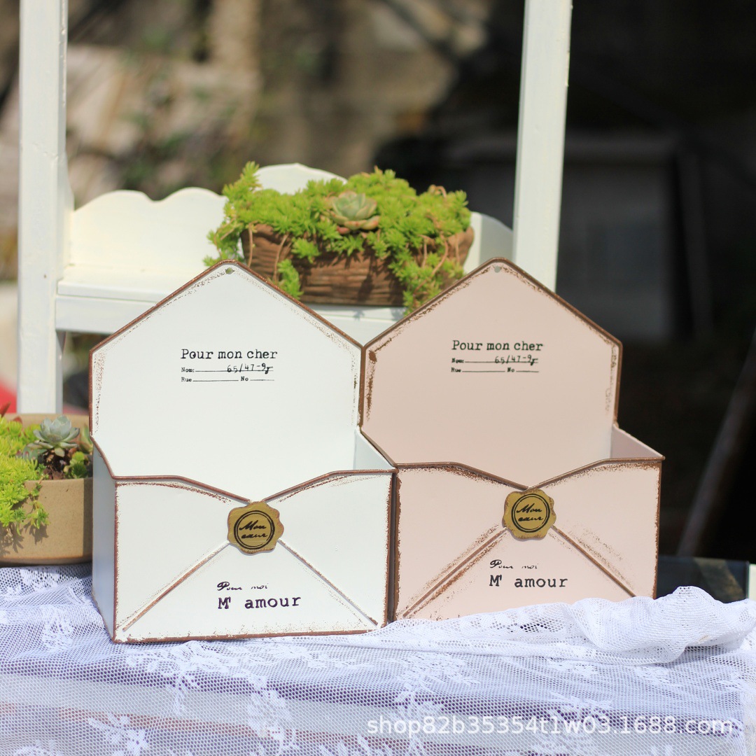 외국 무역 원래 주문품 수출 철제 잡화 일본식 발코니 화분 해외 직구 화분 프랑스 빈티지 레트로 봉투형 화분