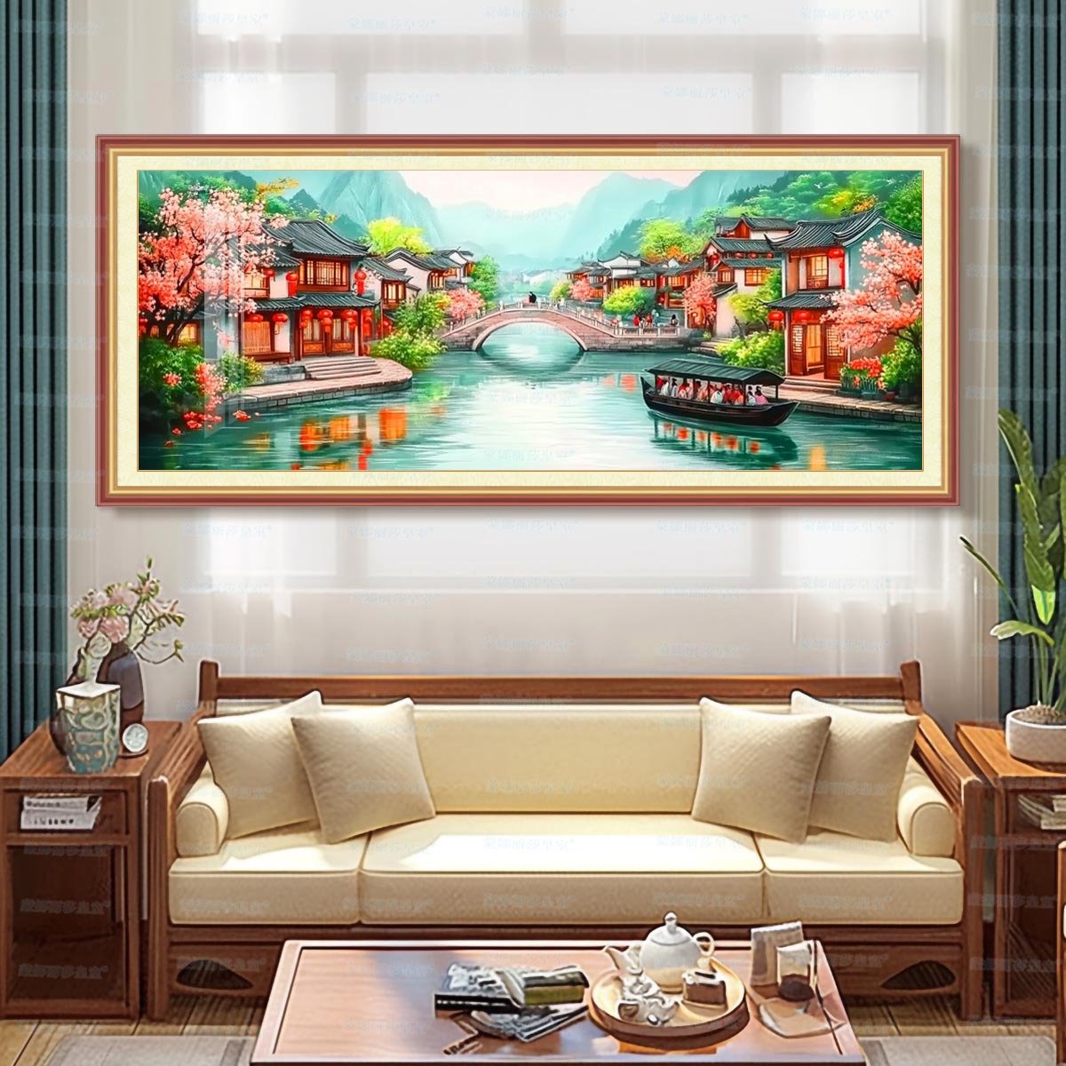 [Algodón importado] Mona Lisa Royal Cross Stitch recuerda el nuevo paisaje chino de Jiangnan, bordado de hilo a mano a gran escala image 7
