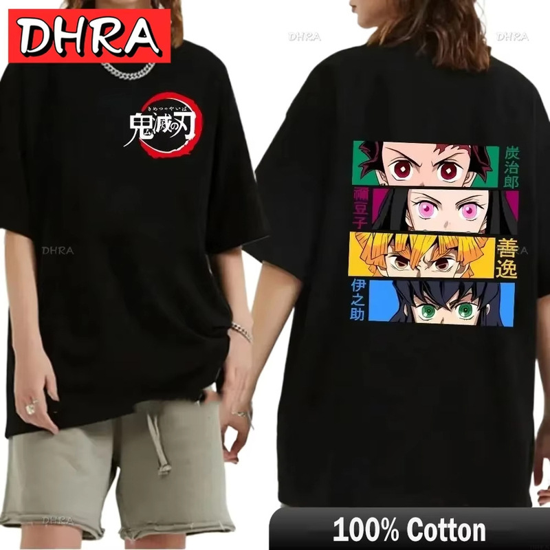 Japanese Anime Demon Slayer Graphic T-Shirt Fashion Tanjiro Inosuke Zenitsu Women Men T-Shirt