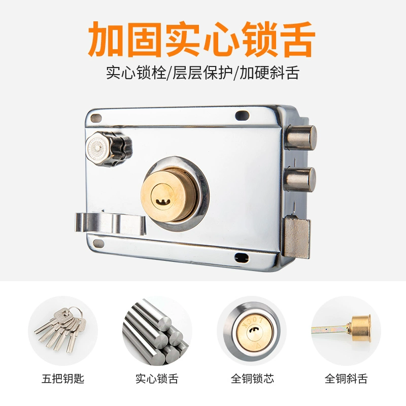 外装ドアロック、昔ながらの盗難防止ロック、こじ開け防止家庭用ドア、鉄扉、木製ドア、ルームドアロック、冷間圧延鋼ユニバーサルロック|undefined