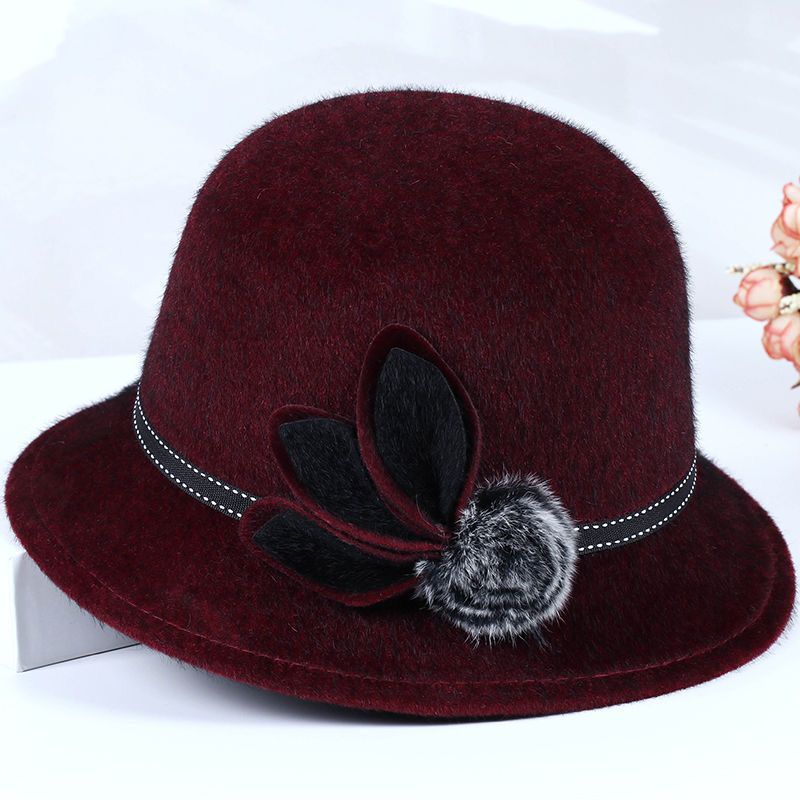 Mink flower-burgundy