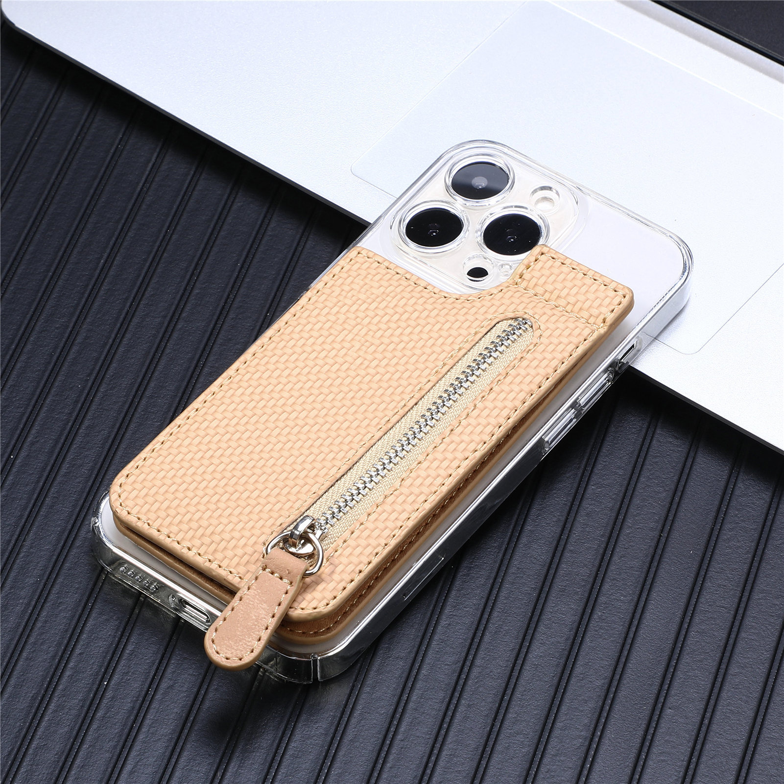 Unisex Solid Color Pu Leather Zipper Card Holders display picture 3