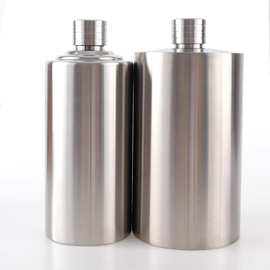 304不锈钢加厚酒壶大容量白酒瓶3斤5斤装便携酒壶圆柱白酒瓶家用