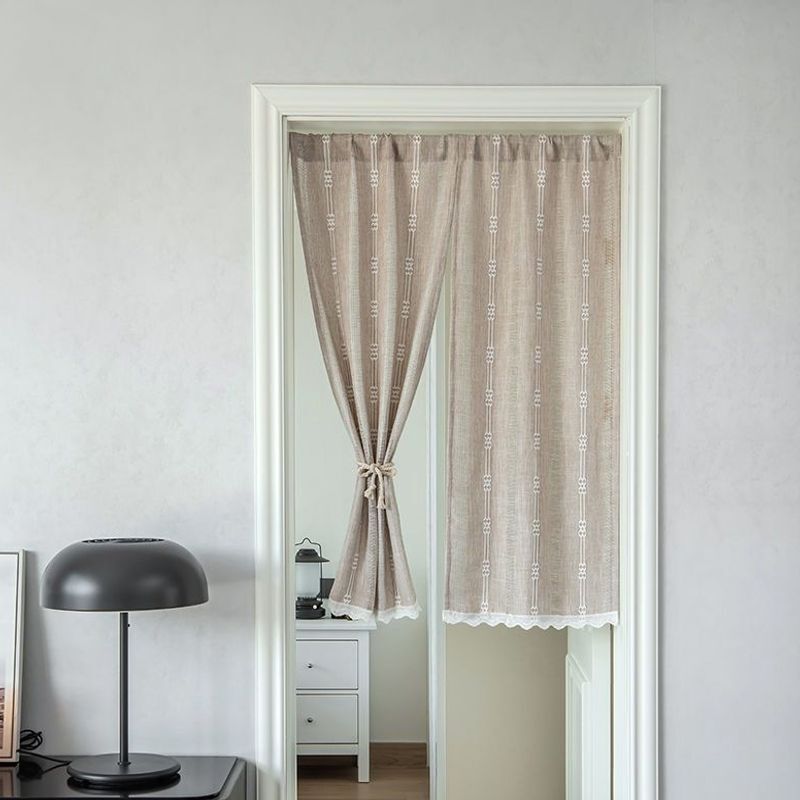 Japanese-style thick cotton-linen door curtain, half curtain, short curtain, no-drill partition curtain, fabric curtain for home use in bedroom, kitchen, and entryway Japanese-style thick cotton-linen door curtain, half curtain, short curtain, no-drill partition curtain, fabric curtain for home use in bedroom, kitchen, and entryway