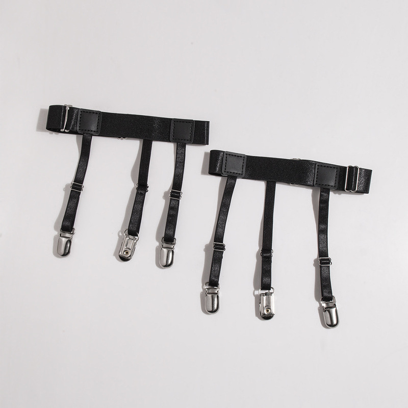 Unisex Simple elastic adjustable three-clip shirt clip socks clip business all-match in stock neat men