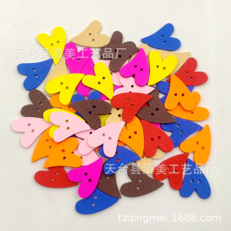 20*25mm ocho colores botones de corazón de melocotón curvados color DIY botones de corazón de melocotón estilo 100 piezas/paquete