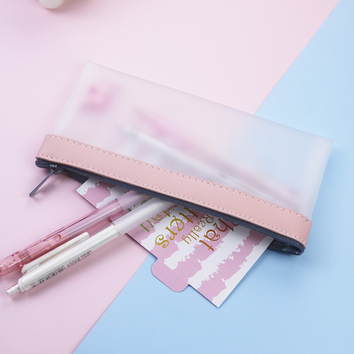 Transparent pencil case large capacity  new student girl ins Japanese style simple girly heart pvc stationery pencil case