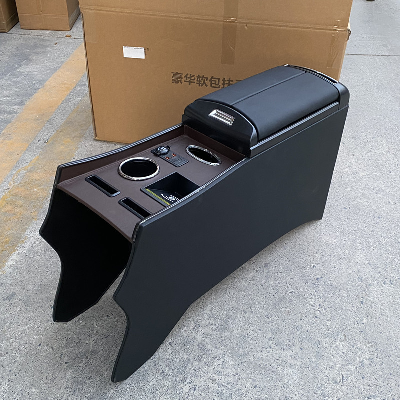 本田奥德赛艾力绅 Armrest Box for 14-25 Honda Odyssey Elysion Hybrid, 22 Storage Box, 23 Central Modified Armrest Box Interior (Armrest box) - black-double-opening-raised-channel-usb-fast-charge-basic