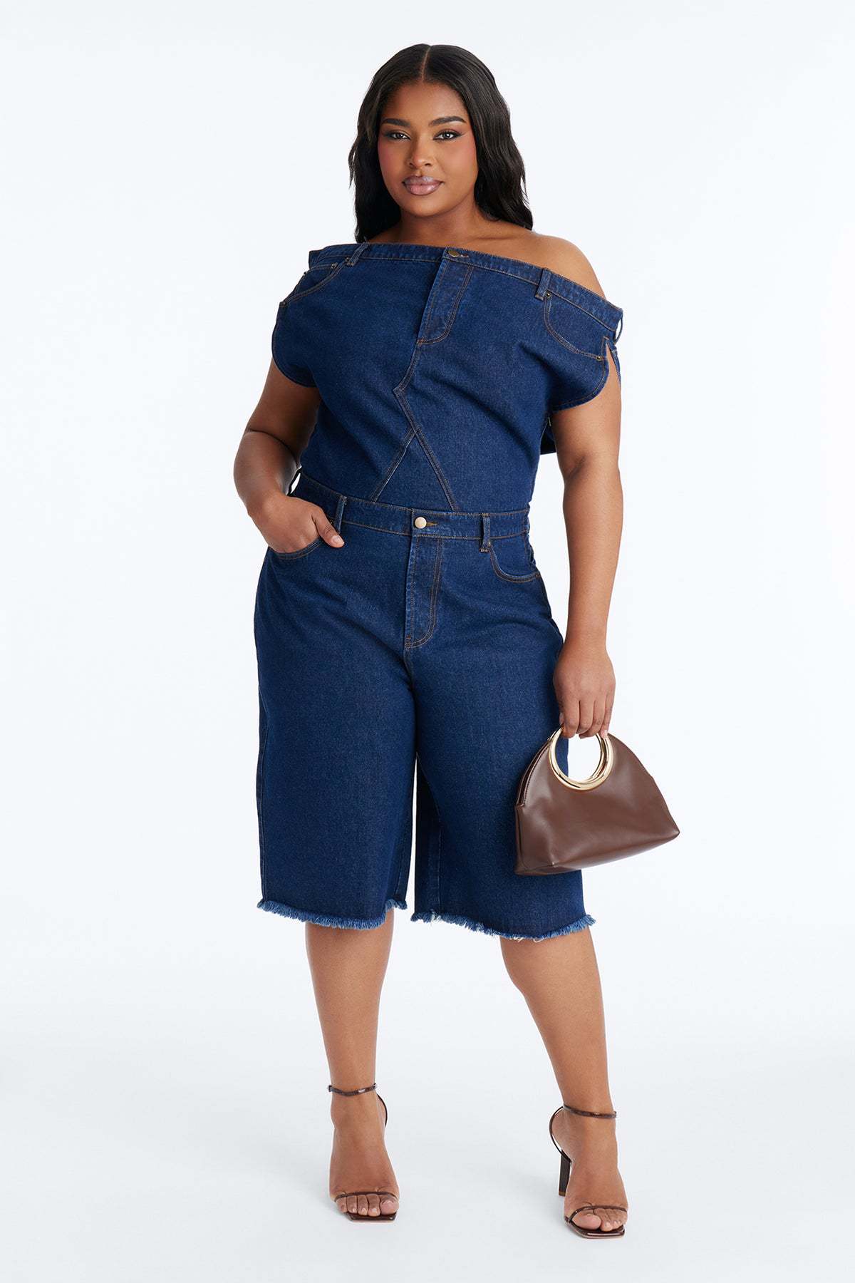 Women's Strapless Off-Shoulder Slim Fit Denim Jumpsuit Casual Fashion American Style New_ecoleips.com