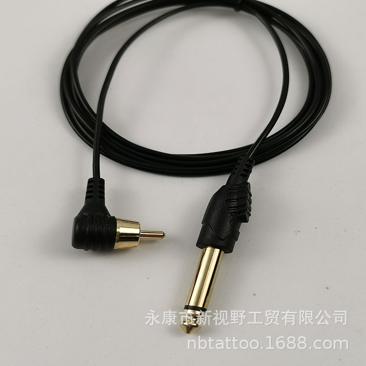 Máquina de tatuaje RCA alambre gancho alambre resorte fuente de alimentación diámetro 2,0mm ultra-fino codo recto chapado en oro conexión