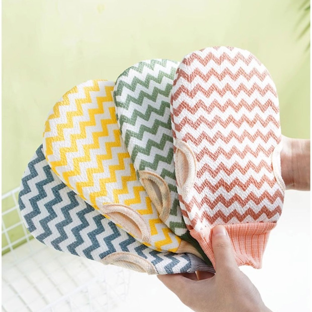 波纹搓澡巾细砂双面强力搓泥去污搓澡浴花沐浴搓澡手套男女搓背