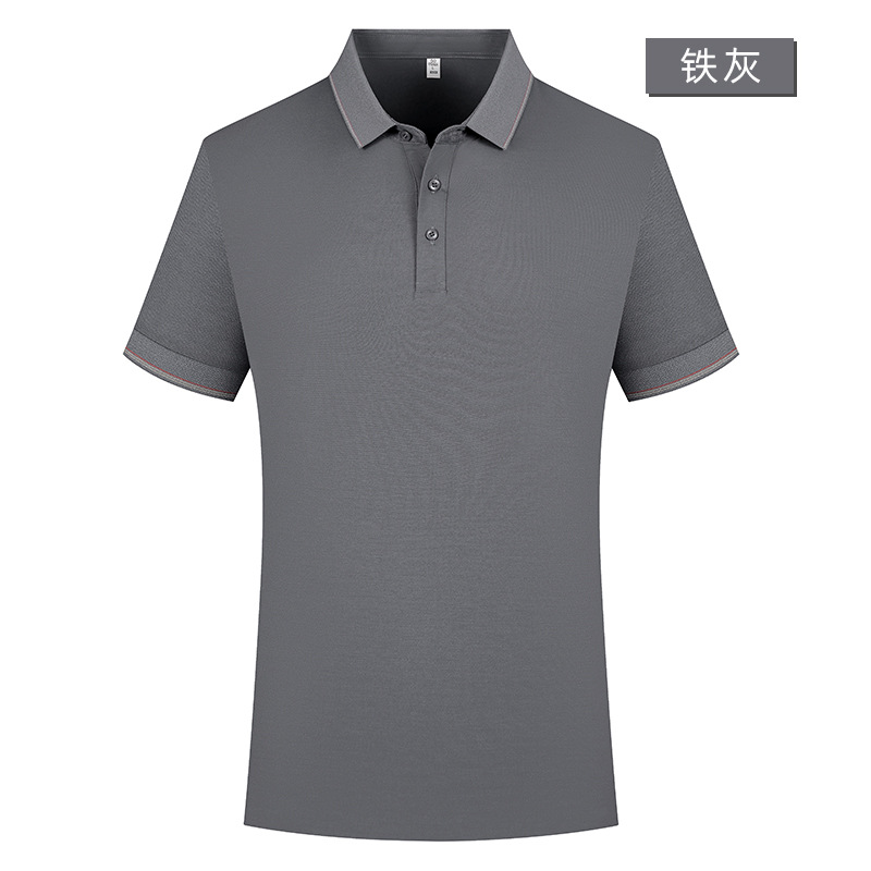 Lujo ligero 60 Soro, antibacteriano de manga corta, solapa de verano, camisa publicitaria, camiseta de algodón de poliéster, ropa de trabajo, ropa de trabajo personalizada