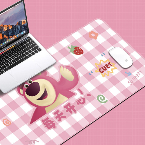 Cute Bear Large Mouse Pad Girly Heart Study Office Dormitory Home Cartoon Desk Pad Keyboard Pad